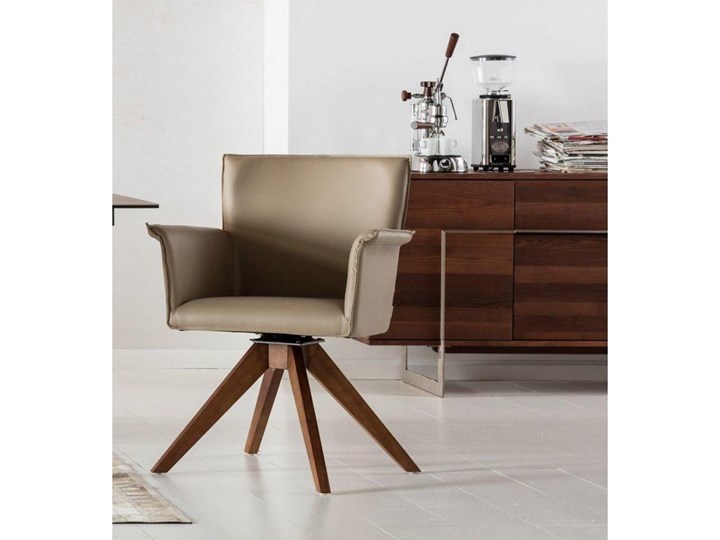Krzesło obrotowe z podłokietnikami Foxy 65x88 cm beżowe Kategoria Wieszaki na odzież wierzchnią Drewno Kolor Biały