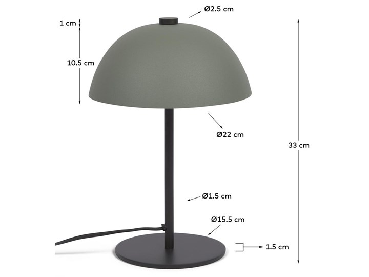 Lampa stołowa Aleyla Ø22x33 cm zielona Kolor Zielony Kategoria Lampy stołowe
