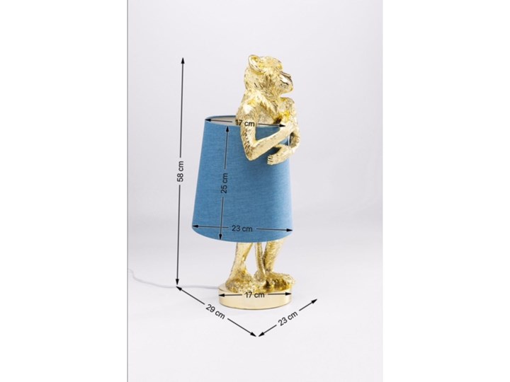 Lampa stołowa Animal Monkey 23x58 cm niebieska Lampa z abażurem Stal Kolor