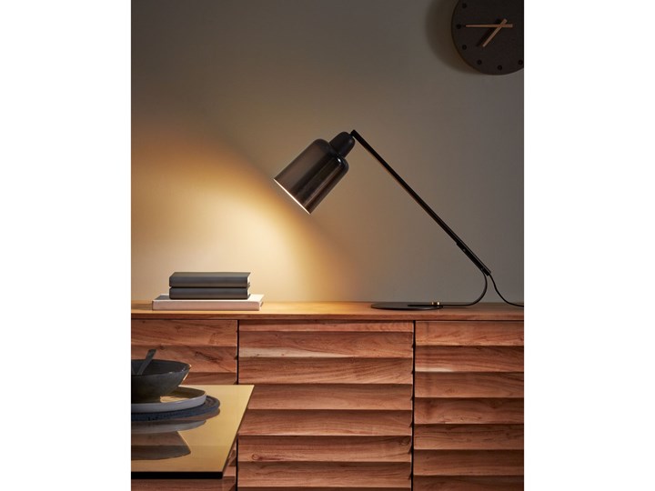 Lampa stołowa Anina z metalu Stal Kolor Złoty Lampa biurkowa Mosiądz Kolor Biały