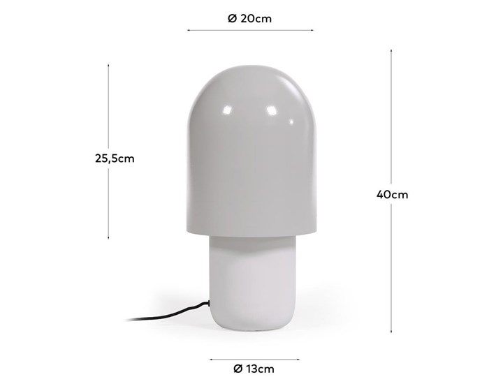 Lampa stołowa metalowa biała Ø20x40 cm Lampa dekoracyjna Pomieszczenie Sypialnia
