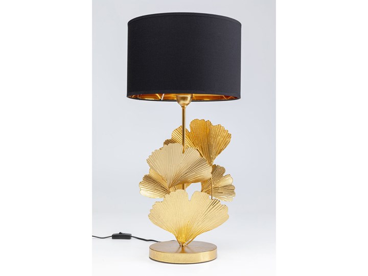 Lampa stołowa Flores Ø30x62 cm złota - klosz czarny Lampa z kloszem Kolor Biały