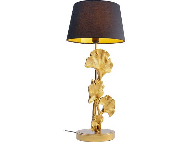 Lampa stołowa Leaf Ø31x69 cm złota - klosz czarny Lampa z kloszem Kolor Złoty Kategoria Lampy stołowe