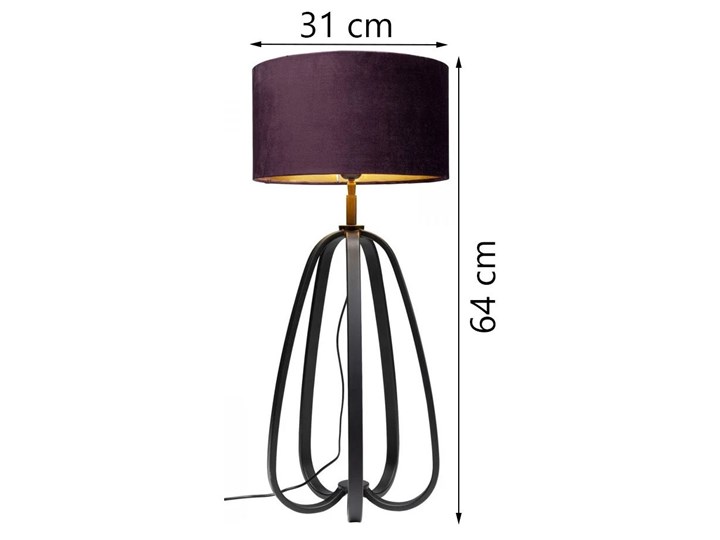 Lampa stołowa Loop 31x64 cm Tworzywo sztuczne Tkanina Stal Kategoria Lampy stołowe