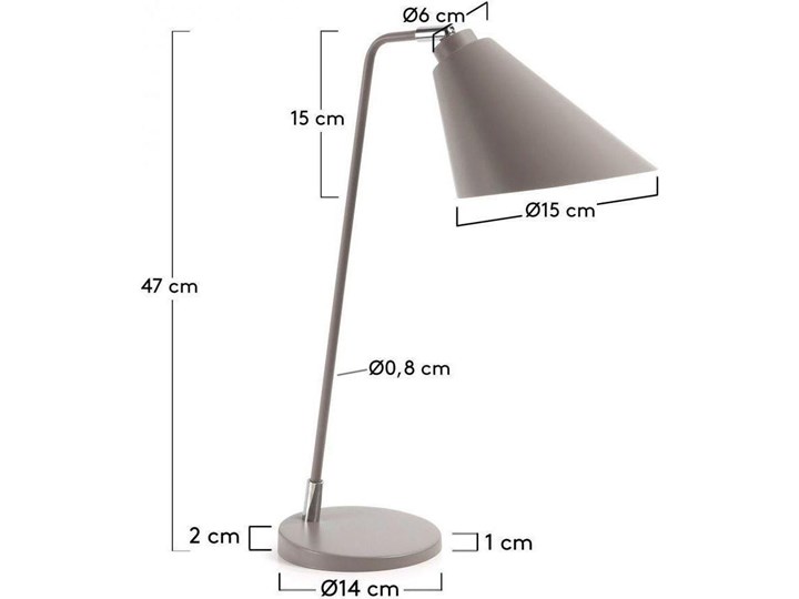 Lampa stołowa Tipir szara Metal Styl Nowoczesny Lampa biurkowa Kolor Biały