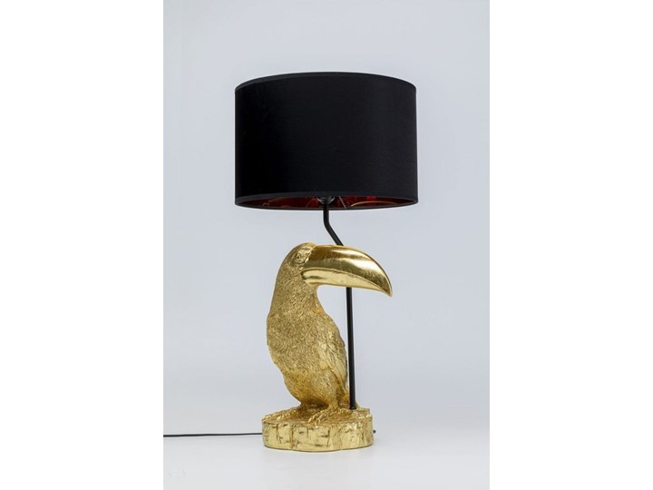 Lampa stołowa LED metalowa złota 38x70 cm Lampa z kloszem Tkanina Stal Tworzywo sztuczne Kolor Biały