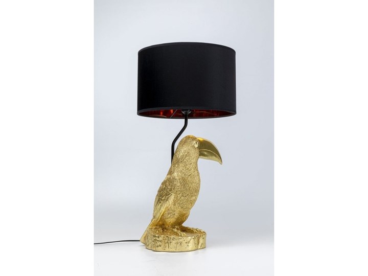 Lampa stołowa LED metalowa złota 38x70 cm Tkanina Tworzywo sztuczne Stal Lampa z kloszem Kolor Złoty