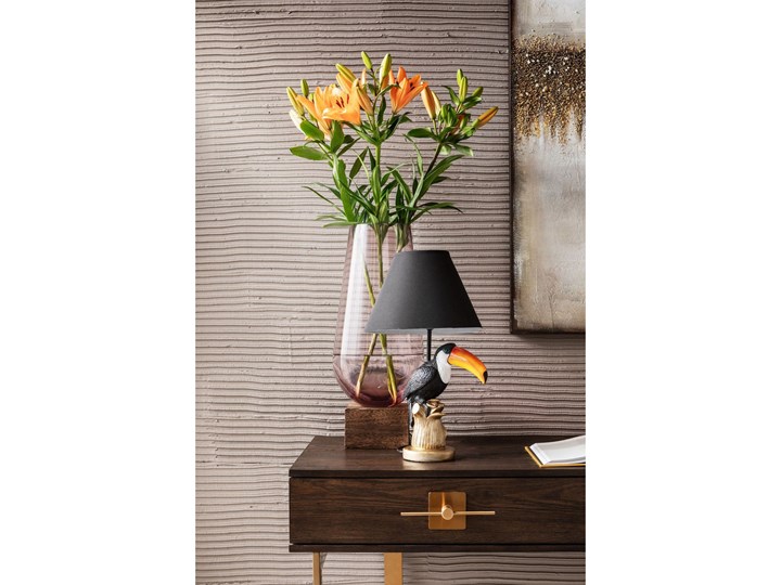 Lampa stołowa Toucan 50x28 cm Kolor Czarny Lampa z abażurem Stal Kategoria Lampy stołowe