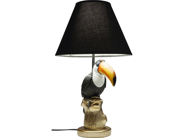 Lampa stołowa Toucan 50x28  cm Stal Lampa z abażurem Kolor Czarny Kategoria Lampy stołowe