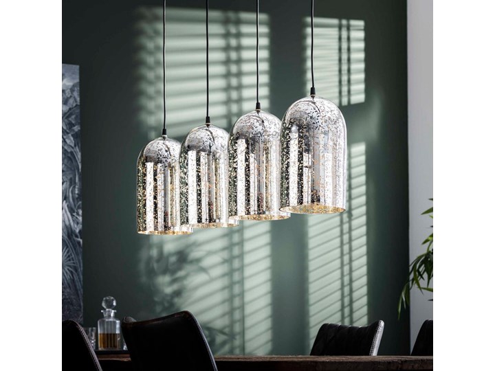 Lampa wisząca Chalice 4L 104 cm srebrna Kolor Srebrny Szkło Kategoria Lampy wiszące