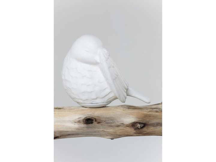 Lampa wisząca na drewnianej belce z kloszami w kształcie ptaszków biała 120x15 cm