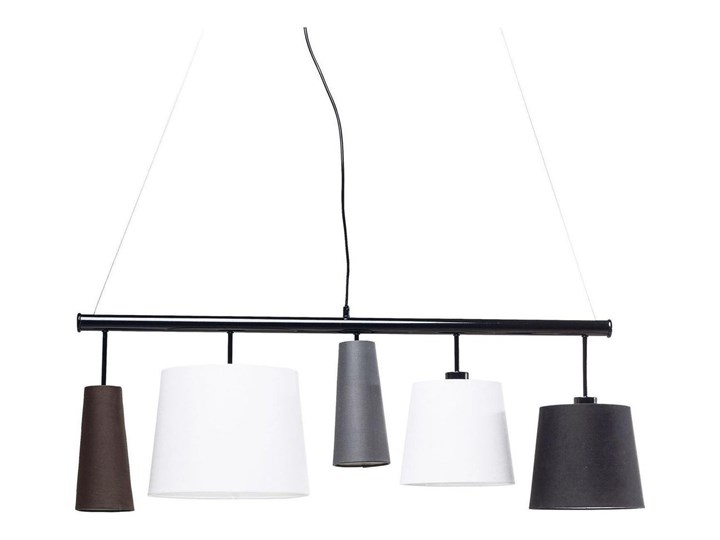 Lampa wisząca Parecchi Black 107x37 cm Stal Tkanina Metal Tworzywo sztuczne Ilość źródeł światła 5 źródeł