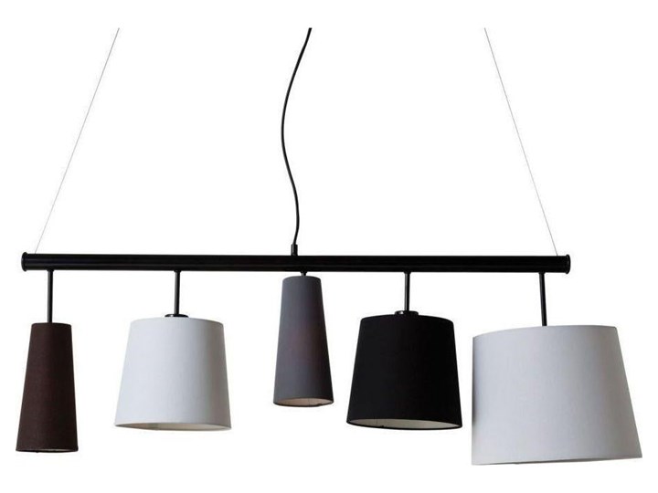 Lampa wisząca Parecchi Black 107x37 cm Metal Kolor Biały Tkanina Tworzywo sztuczne Stal Kategoria Lampy wiszące