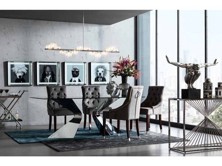 Lampa wisząca Scala Balls 150x140 cm chromowa Metal Ilość źródeł światła 14 źródeł Szkło Stal Kategoria Lampy wiszące