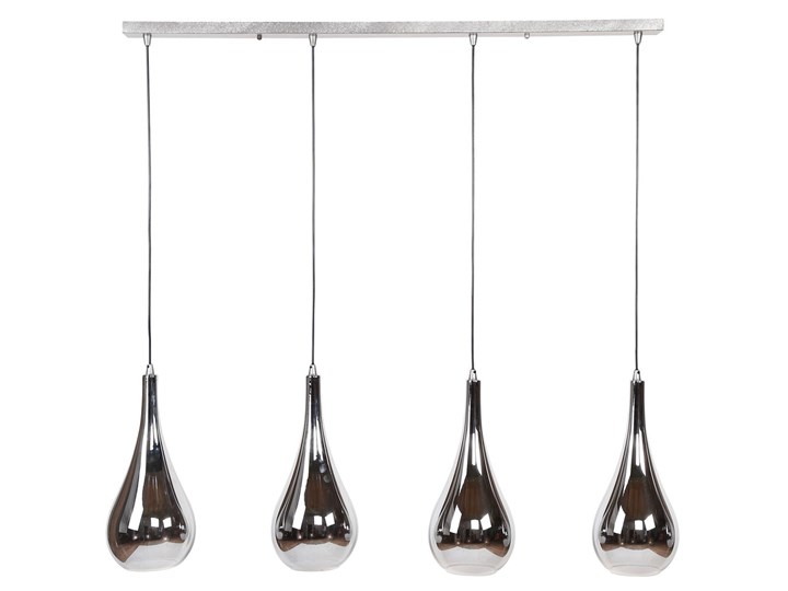 Lampa wisząca Silver Drop 4L 130x150 cm chromowa Szkło Ilość źródeł światła 4 źródła