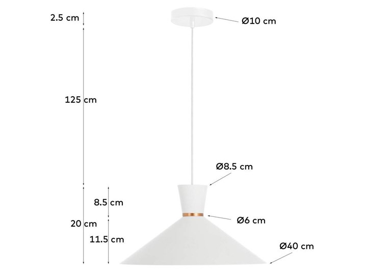 Lampa sufitowa Vesta biała Metal Stal Kolor Biały