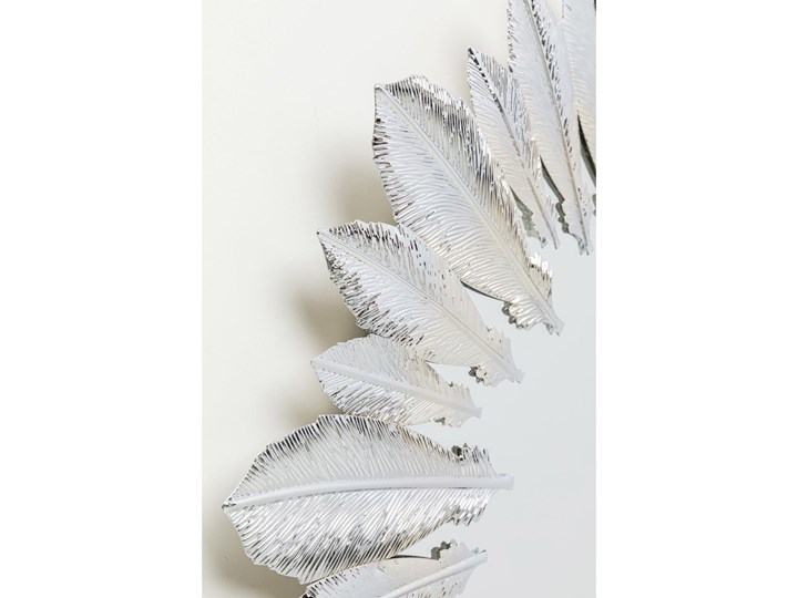 Lustro Feather Dress Ø49 cm srebrne Lustro z ramą Ścienne Okrągłe Pomieszczenie Sypialnia