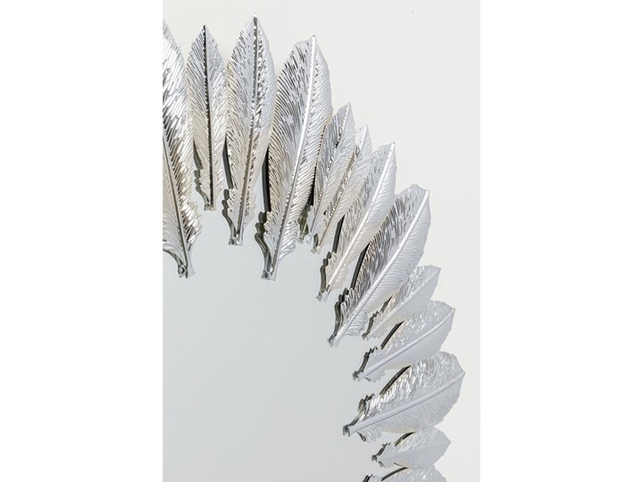 Lustro Feather Dress Ø49 cm srebrne Okrągłe Lustro z ramą Kolor Srebrny Ścienne Kolor Szary