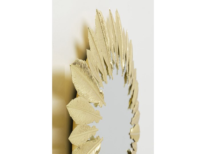 Lustro Feather Dress Ø49 cm złote Okrągłe Lustro z ramą Ścienne Pomieszczenie Salon