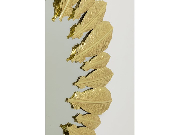 Lustro Feather Dress Ø49 cm złote Okrągłe Lustro z ramą Ścienne Pomieszczenie Garderoba
