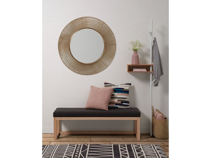 Lustro Place stalowe Ø 80 cm Pomieszczenie Sypialnia Ścienne Okrągłe Lustro z ramą Kolor Biały