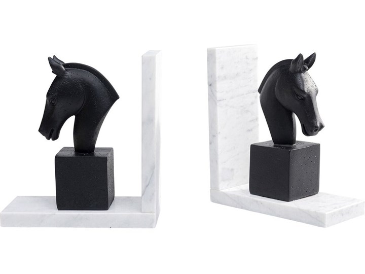 Podpórki na książki Horse 36x21 cm czarno-białe Pomieszczenie Salon