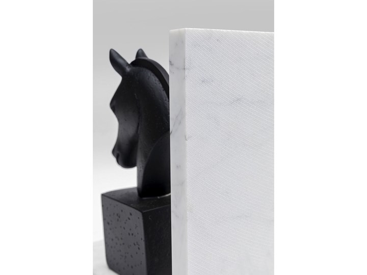 Podpórki na książki Horse 36x21 cm czarno-białe Kolor Biały