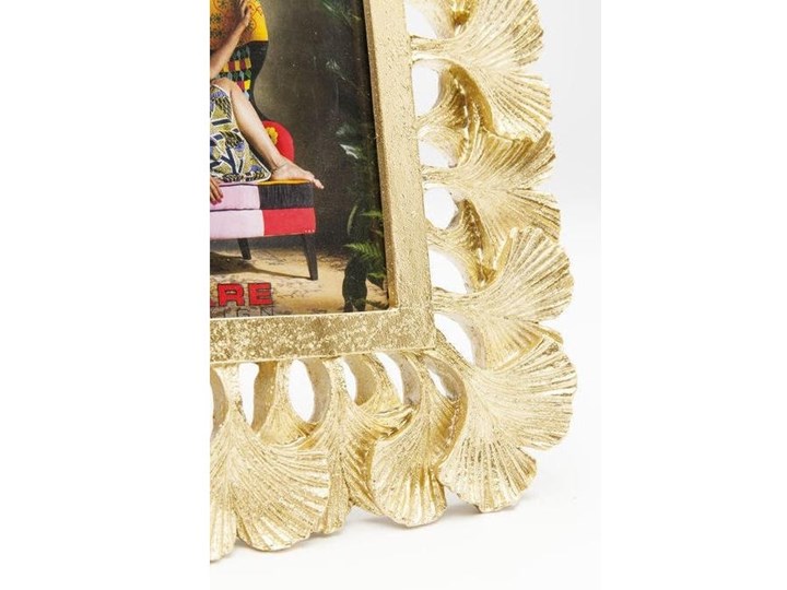 Ramka na zdjęcia Gingko 21x26 cm złota Kolor Biały Pomieszczenie Salon