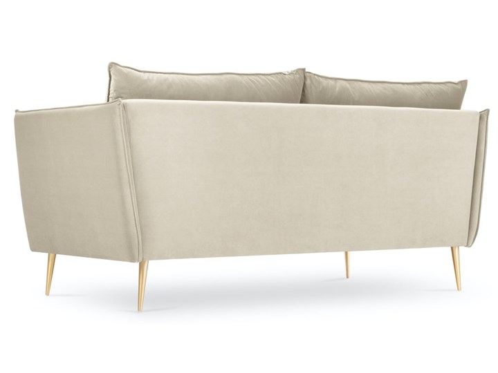 Sofa 2-os. Agate 143x97 cm beżowa nogi złote Typ Gładkie Stała konstrukcja Nóżki Na nóżkach