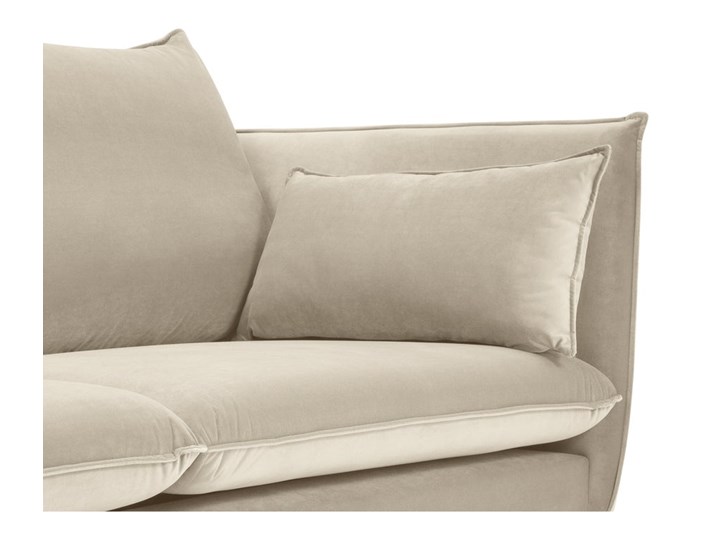 Sofa 2-os. Agate 143x97 cm beżowa nogi złote Stała konstrukcja Funkcje Bez dodatkowych funkcji Materiał obicia Welur