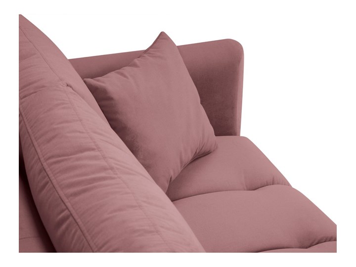 Sofa 3-os. Malvin 220 cm różowa nogi złote Materiał obicia Welur Stała konstrukcja Wielkość Trzyosobowa