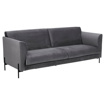 Sofa 3 osobowa szara nogi czarne 211x86 cm