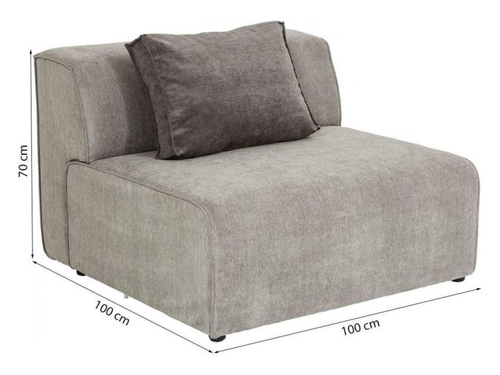 Sofa Infinity Elements 100x70 cm szara Stała konstrukcja Kolor Szary Typ Gładkie