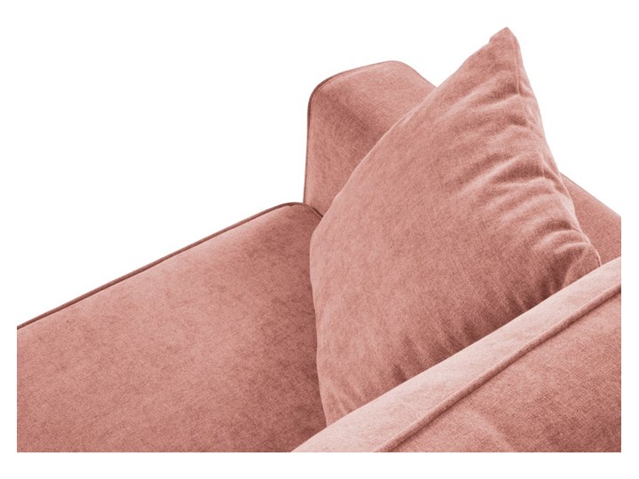 Sofa rozkładana 3-osobowa Dunas 233 cm różowa nogi złote Stała konstrukcja Głębokość 102 cm Funkcje Z pojemnikiem na pościel