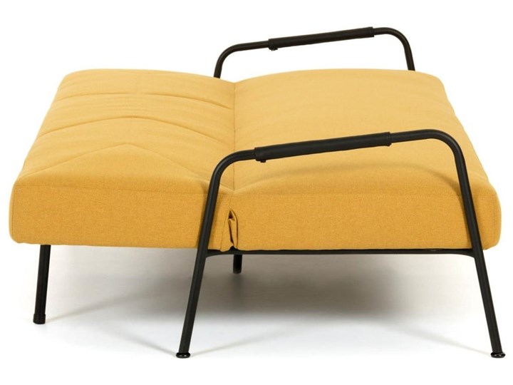 Sofa rozkładana Neiela musztardowa 180 cm Boki Bez boków Stała konstrukcja Funkcje Z funkcją spania