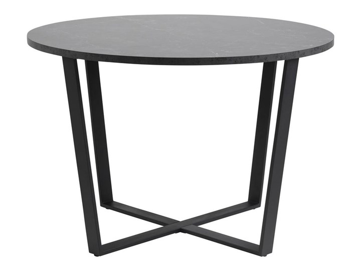 Stół Hagley Ø110 cm czarny Płyta laminowana Metal Drewno Rozkładanie
