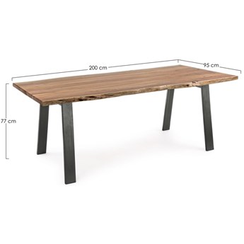Stół Arona 200x95 cm drewniany - nogi czarne