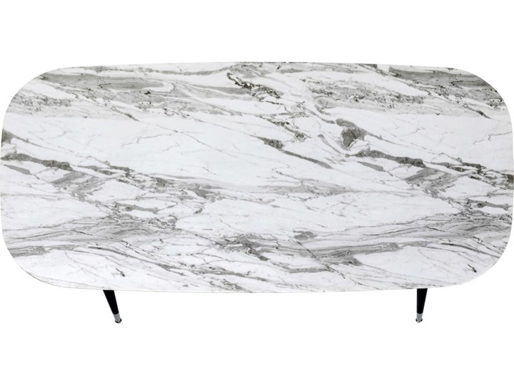 Stół szary blat z marmurowym wzorem czarne metalowe nogi 180x90 cm Średnica Stal Płyta MDF Szkło Długość(n) 180 cm