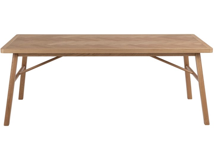 Stół naturalny fornirowany blat dąb drewniane nogi 200x100 cm Drewno Długość(n) 200 cm