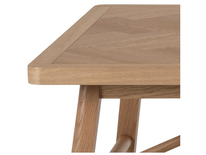 Stół naturalny fornirowany blat dąb drewniane nogi 200x100 cm Drewno Długość(n) 200 cm Kategoria Stoły kuchenne