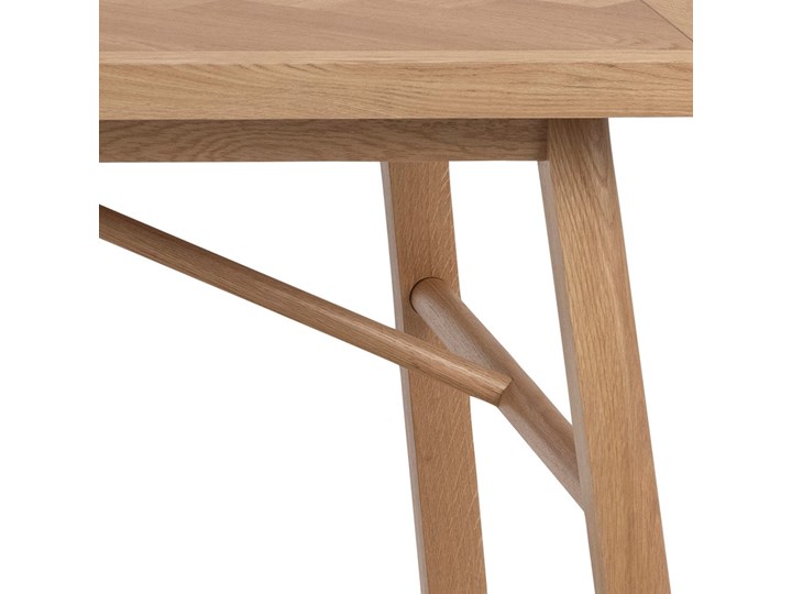 Stół naturalny fornirowany blat dąb drewniane nogi 200x100 cm Drewno Długość(n) 200 cm