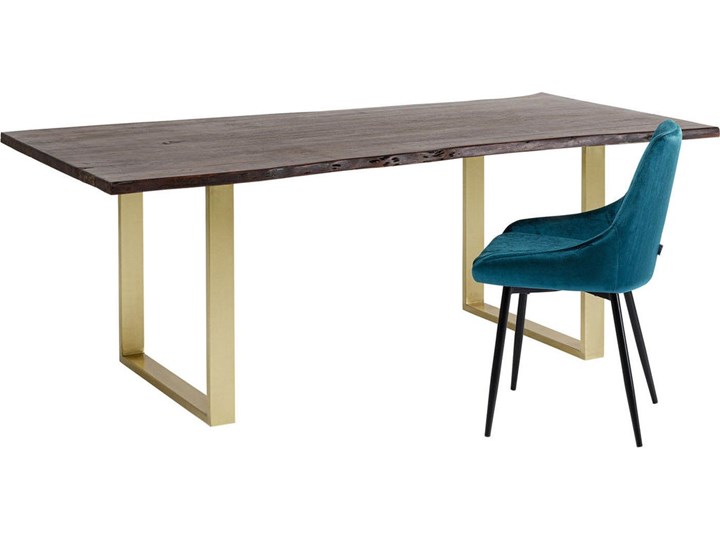 Stół Harmony 180x90 cm ciemnobrązowy - nogi złote Średnica Kształt blatu Prostokątny
