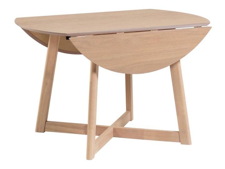 Stół okrągły rozkładany Maryse drewniany bielony 70(120)x75 cm Drewno Liczba miejsc Do 6 osób