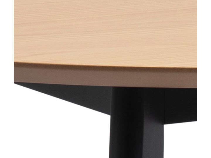 Stół Hanover Ø105 cm naturalny - nogi czarne Drewno Rozkładanie Liczba miejsc Do 4 osób