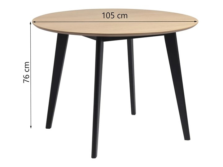 Stół Hanover Ø105 cm naturalny - nogi czarne Kategoria Stoły kuchenne Drewno Kolor Beżowy