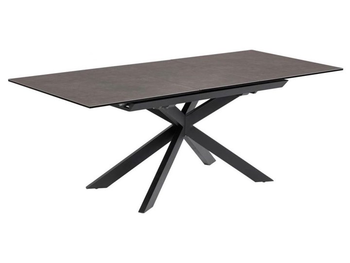 Stól rozkładany Atminda 160 (210) x 90 cm porcelana stalowe nogi czarne wykończenie Ceramika Szkło Rozkładanie Rozkładane