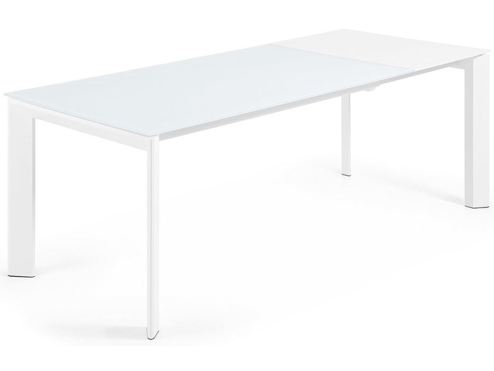 Stół rozkładany Axis biały 160 (220) cm Długość(n) 160 cm Szkło Stal Kształt blatu Prostokątny