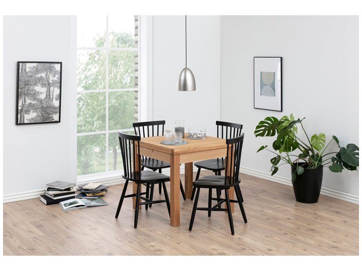Stół rozkładany Dulaney 80-160x80 cm naturalny Drewno Kolor Brązowy Długość po rozłożeniu 160 cm