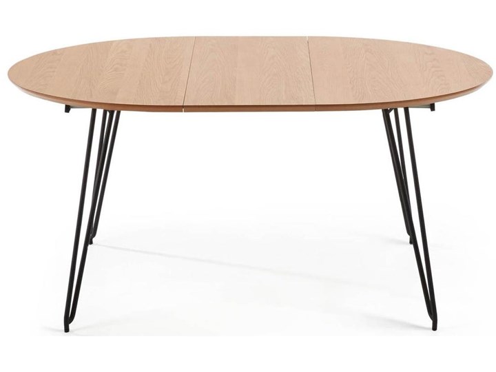 Stół rozkładany okrągły Novac jasnobrązowy  Ø 120 (200) cm Metal Drewno Szerokość(n) 120 cm
