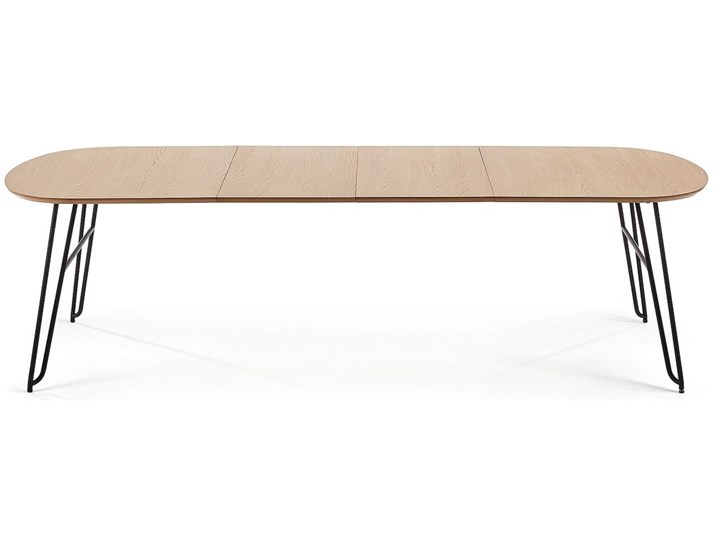 Stół rozkładany Novac drewniany nogi czarne 140 (220) x 90 cm Drewno Pomieszczenie Stoły do jadalni Metal Płyta MDF Liczba miejsc Do 10 osób
